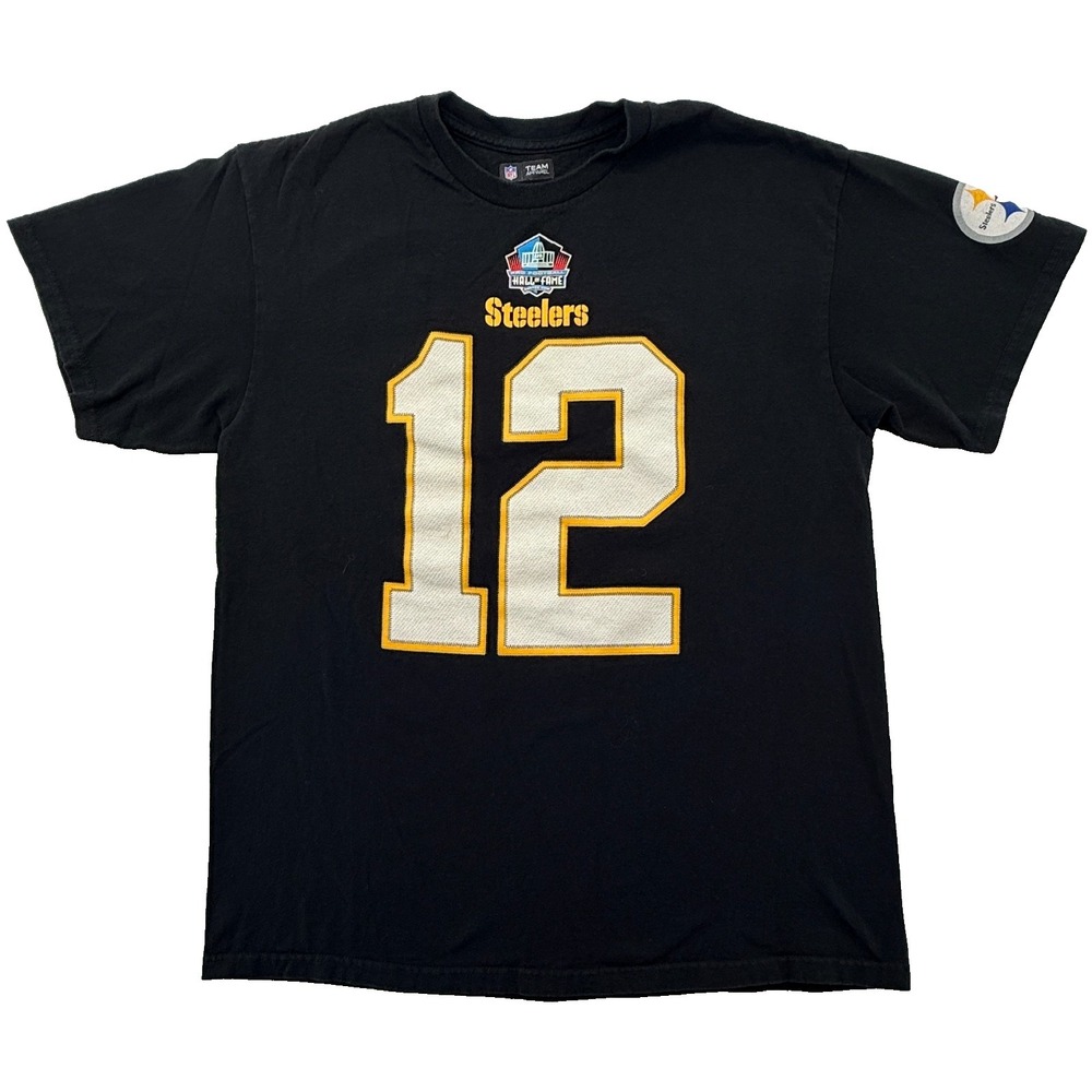 Steelers‎ #12 Shirt Mens L NFL Team Apparel Hall of Fame Jersey Tee